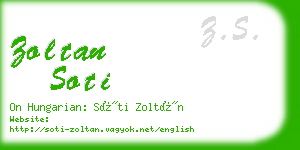 zoltan soti business card